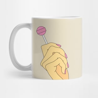 chupa chups in hand Mug